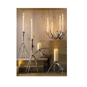 Portavelas de Metal Fundido de Aluminio Ecológico Hecho a Mano de Lujo Antler, Color Personalizado para Decoración Navideña del Hogar, Venta en India - Product Image 1