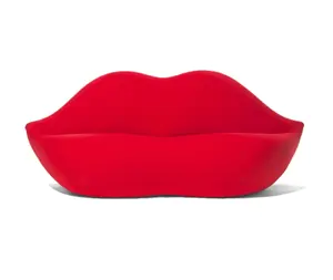 TRIHO S81819 Modern Leisure Fiberglass Fabric Red Lip Shape Couch Living Room Chaise Lounge Sofa
