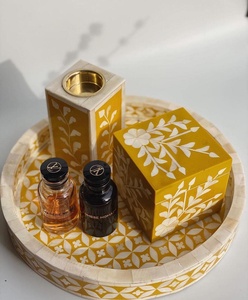 Bakhoor-Quemador con incrustaciones de perlas para madre, caja de bandeja de jarrón de flores con hermoso incrustación de hueso, quemador de Bakhoor, mabkara por Axiom, acentos para el hogar - Product Image 5