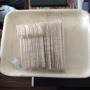 Plats et assiettes jetables écologiques en feuilles de palmier Areca Beau motif végétal biologique gravé Design carré rond naturel - Product Image 2