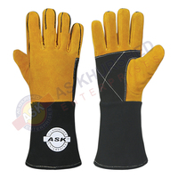 Gants de soudage en cuir résistants à la chaleur extrême, doublés de coton, gants industriels pour soudeurs à haute température
