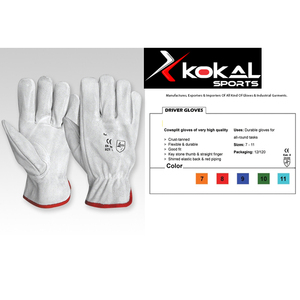 Guantes de Seguridad para Conductor de Cuero Vacuno - Product Image 5