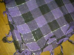 Bufanda cuadrada de viscosa para primavera Chal tradicional con detalle de lurex - Product Image 4