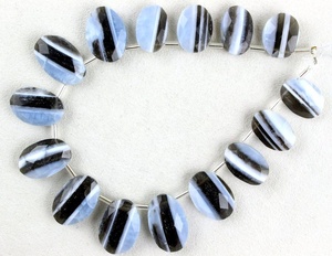 Meilleure qualité 18 pièces bleu naturel boulder opale facettes forme ovale perles haut fabrication de bijoux pierres précieuses en gros fabrication - Product Image 3