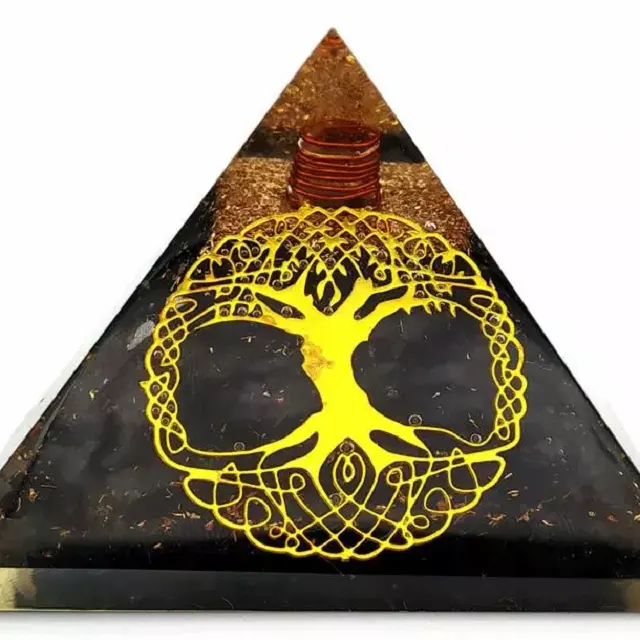 Agata migliore qualità chip di cristallo energia di guarigione piramide Orgone Reiki meditazione e protezione tormalina nera piramide Orgonite