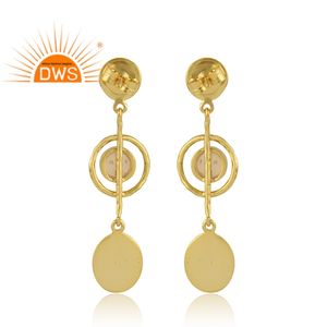 Boucles d'oreilles pendantes tendance en argent sterling 925 plaqué or avec opale éthiopienne naturelle pour femme, cadeau de mariage - Product Image 4