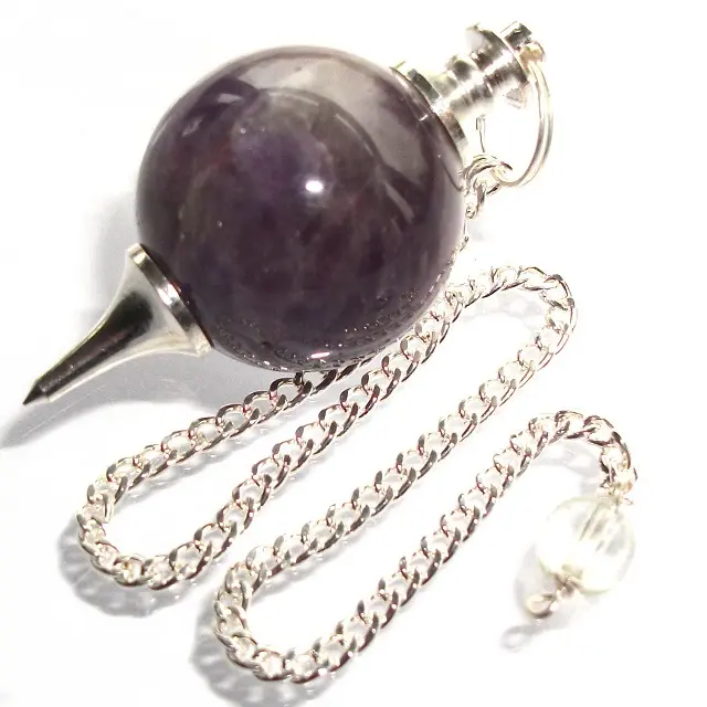 Beautiful Natural Crystals Amethyst Ball Pendulum Best Quality Pendulum For Sale