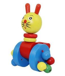 Sveglia multifunzionale di imparare a camminare carrello del giocattolo del bambino Del Bambino del fumetto di legno giocattoli animale trolley giochi girello carrello per i bambini - Product Image 3