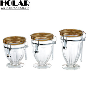 [Holar] Đài Loan làm Vàng nắp cúp thiết kế <span class=keywords><strong>acrylic</strong></span> nhựa Jar thực phẩm container cho kẹo Cookie đồ ăn nhẹ - Product Image 1