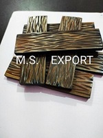 Écailles de corne de buffle polies sur mesure de haute qualité, motif rayé doré, matériau artisanal en corne naturelle, durable et fait main