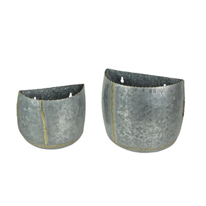 Conjunto de bolsillo de pared galvanizado vintage Forma personalizada Diferentes tamaños Perfecto para flores Bolsillos de hojalata con estilo Hecho EN LA India - Product Image 1