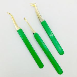 Pinzas de extensión de pestañas con revestimiento de color sostenible Pinzas de pestañas de volumen de bota de acero inoxidable con punta puntiaguda - Product Image 4