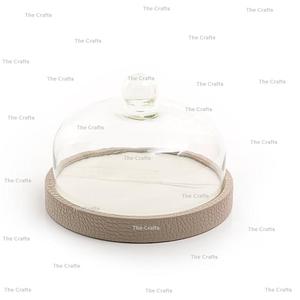 Plateau à chocolat en bois et en cuir au design avantageux avec couvercle en verre Plateau de service de vaisselle de la meilleure qualité à vendre - Product Image 5