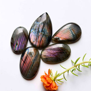 <b>Small</b> <b>Mouse</b> Flat Back Cabochon Magical White Labradorite & Druzy Bracelet Lepidolite Cabochon Quartz Pendant Rutilated Cabochon - Product Image 3