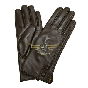 Vente en gros d'écrans tactiles en PU noirs à la mode pour hommes gants d'hiver en cuir chaud pour hommes en fourrure - Product Image 5