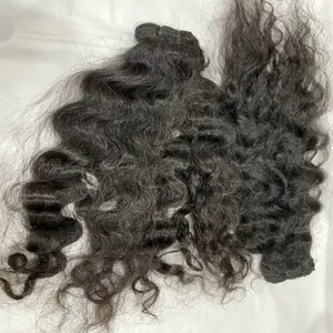 深卷曲的处女头发延伸获得3个天然发束和蕾丝封口，免费联邦快递送货可享受20美元的折扣