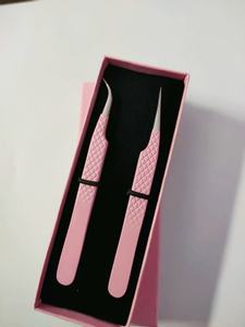 Pinzas de extensión de pestañas sostenibles personalizadas de calidad profesional de acero inoxidable con tipo de punta puntiaguda recubierta de polvo negro - Product Image 4