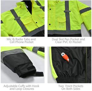 2022 Reflective Jacket High Visibility Workwear Zipper Worker Safety Jacket - Product Image 4