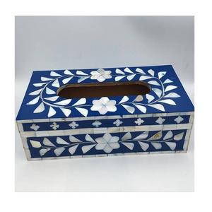 Boîte à mouchoirs en bois et nacre forme rectangulaire boîte de papier de soie de taille personnalisée pour une utilisation à la maison d'hôtel - Product Image 3