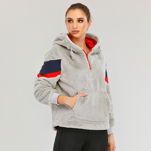 Personaliza camisetas de manga larga de nuevo estilo para mujer, sudaderas con capucha de talla grande con contraste de color para mujer, moda urbana. - Product Image 5