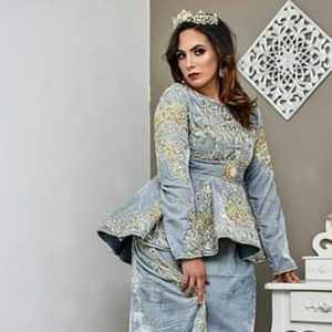 PRETTY KARAKU CAFTAN DRESS EMBROIDERY OF DABKA, CRYSTAL GLASS BEADS,GLASS STONE WORK FOR PARTY-WEAR @ 2022 - Product Image 1