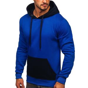 Pull-over à capuche en molleton uni pour hommes de grande taille sur mesure avec broderie de logo personnalisé respirant écologique vente en gros - Product Image 4