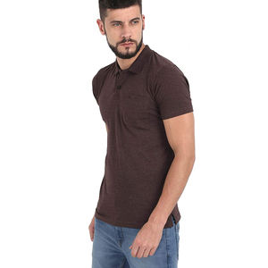 Estampado sólido informal de media manga para hombre de alta calidad para Polos Diseño de cuello vuelto hecho a medida Ecológico y en venta - Product Image 3