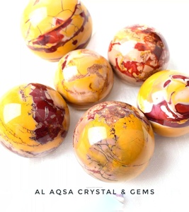 High Quality Natural Yellow Red Mookite Jasper Sphere Ball Semi-Precious Stone <b>Crafts</b> for Healing Collection Gift Decor - Product Image 4