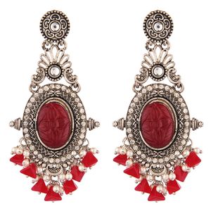 Indian Jewelry <b>Earrings</b> Rhinestone Crystal Kundan Dangle <b>Earrings</b> for Women Indian Jewellery Supplier, Red - Product Image 1