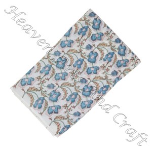 ผ้าคอตตอนแท้สีอ่อนและสีเข้มของอินเดียพิมพ์ลายดอกไม้บล็อกมือ100% ชายเสื้อเสื้อเสื้อผ้ากระเป๋าบล็อกพิมพ์ - Product Image 3