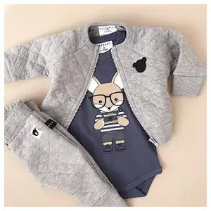 מעצב חדש נולד תינוק בגדים ארוך שרוול Romper מכנסיים כובע פעוטות בני מגוון אורגני כותנה תינוק ילד בגדי סט