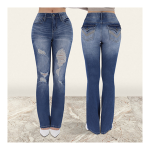 Custom <b>Women</b>’s High Waist Skinny Ripped <b>Jeans</b> Curvy Fit Embroidered Denim Trousers Breathable <b>Stretch</b> <b>Women</b> Skinny <b>Jeans</b> - Product Image 1