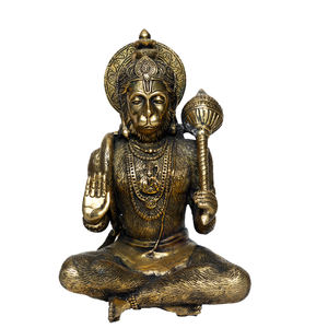Statue de Hanuman en laiton moderne 100% faite à la main du Népal |   Sculpture de haute qualité pour la décoration religieuse et culturelle - Product Image 1