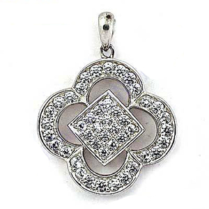 Designer Cubic Zirconia (CZ) Pendant 925 Silver Gemstone Pendant for Parties - Product Image 3