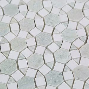 بلاط فسيفساء رخامي مصقول بلون أخضر مينغ من سنتشري موزاييك لتزيين الجدران - Product Image 3