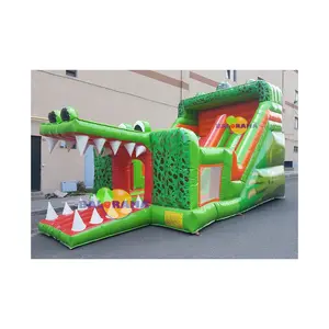 Надувная горка крокодила 8x4x5 м, коммерческая игровая площадка, продажа горки