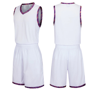 Conjunto de Uniforme de Baloncesto Unisex BLUE EAGLE SPORTS, Camiseta Blanca sin Mangas con Cuello en V, Poliéster que Absorbe la Humedad, Cintura Elástica - Product Image 1