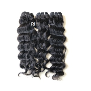 Mechones de pelo humano Remy, extensiones de onda suelta virgen, con cierre de pelo indio del Sur, 100% cutículas, venta al por mayor - Product Image 1