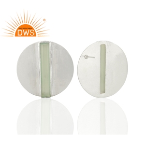 Boucles d'oreilles en argent Sterling, pierres précieuses de calcédoine, vente en gros, nouveauté - Product Image 3