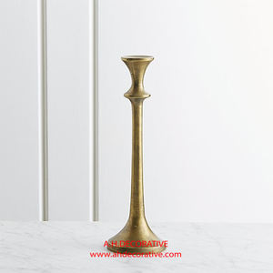 Portavelas antiguo dorado de mesa para decoración de boda Diseño único Centro de mesa Soporte de vela hecho a mano para la venta - Product Image 2