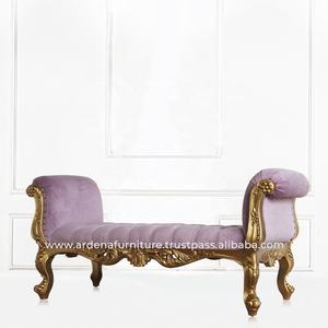 Design moderne en bois massif Style français banc ottoman européen Hôtel Chaise Salon Villa Meubles - Product Image 3