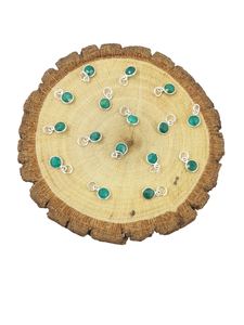 Verde Esmeralda Piedra preciosa Forma redonda Oro Vermeil Bisel Colgante-Colgante de piedras preciosas y dijes Regalo Unisex - Product Image 4