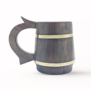 Meilleure qualité en bois chope à bière personnalisable en bois brun foncé fabricant indien d'usine - Product Image 1