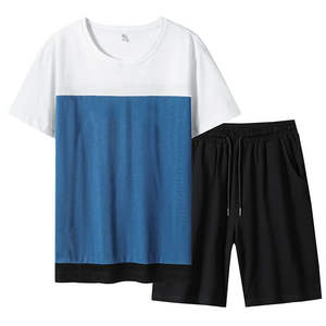 Conjunto de 2 piezas para hombre, conjunto de camisetas de manga corta y pantalones cortos, chándal de verano - Product Image 2