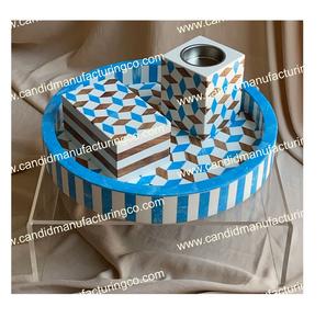 ชุดเตาเครื่องหอมเรซินฝังเรซินทรงสี่เหลี่ยมเป็นมิตรกับสิ่งแวดล้อมสำหรับเครื่องหอม Eid ramadan ถาดเตา - Product Image 2