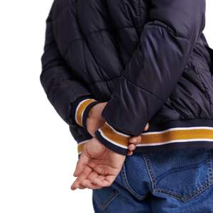 Chaquetas acolchadas de invierno informales para hombre más vendidas, cierre de cremallera de talla grande, tejido de poliéster acanalado, Cuello de piel, punto lavado - Product Image 6