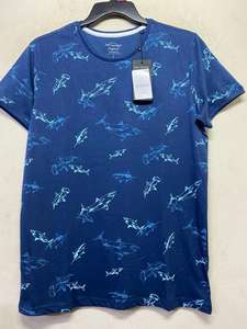 Factory Overrun Camiseta de manga corta informal de verano para hombre 100% algodón Diseño estampado de rayas de secado rápido para el trabajo Lote de existencias para hombres - Product Image 3