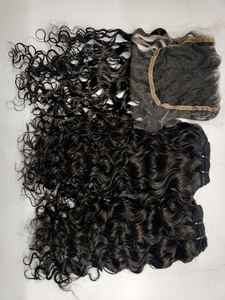 DHL Top Style 26-30 Pouces 100% Vierge Indien Remy Cheveux Machine Double Trame Bundles Résistant À La Perte Serré Bouclés Droite Ondulés - Product Image 4