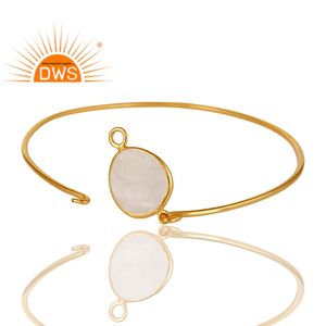 925 Sterling Silver Natural Rainbow <b>Moon</b> Stone Gemstone Bangle for Women Jewelry Manufacturer - Product Image 2