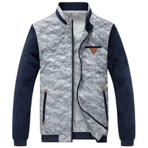 Veste parka de baseball légère à col montant pour hommes, design universitaire respirant avec broderie, vêtements d'extérieur décontractés en patchwork - Product Image 3